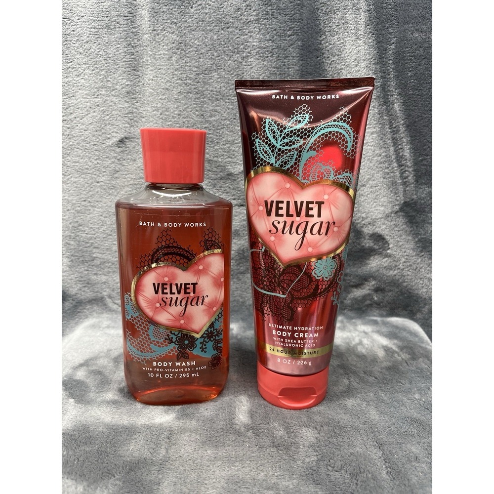 Bath & Body Works  Velvet Sugar Bodywash & Hydration Body Cream Set NEW